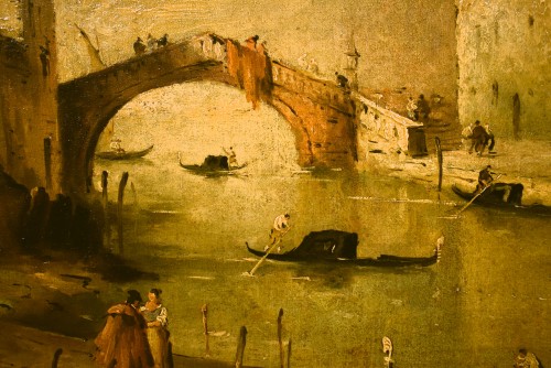 Antiquités - Venise, le Canal des Mendiants - école vénitienne du XIXe siècle